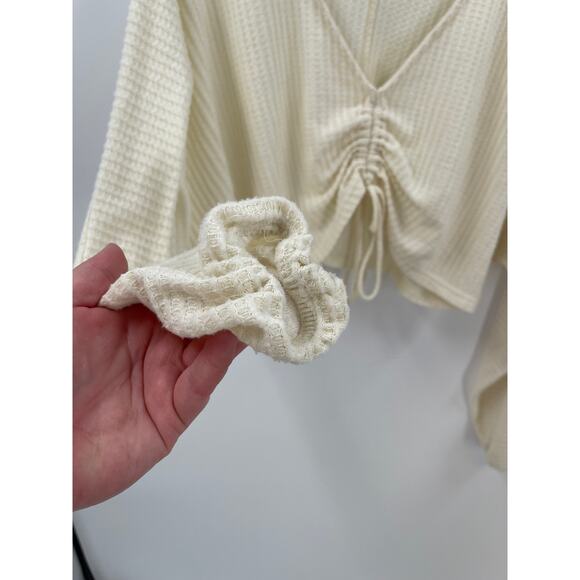 Out From Under Raye Cozy Thermal Tie-Front Top Size Medium - Picture 6 of 10